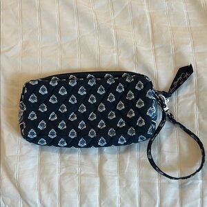Vera Bradley Blue Floral Zip Wristlet Wallet